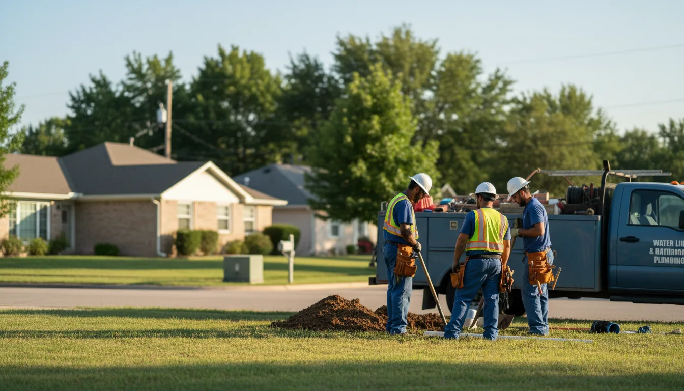 Residential water line and bathroom plumbing service in Kress, TX